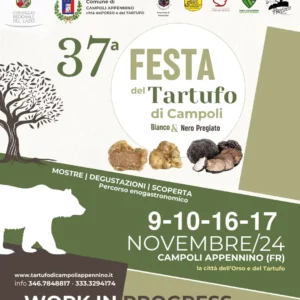 La Festa del Tartufo Bianco & Nero Pregiato di Campoli Appennino vi aspetta nei weekend del 9-10 e 16-17 novembre 2024, a Campoli Appennino