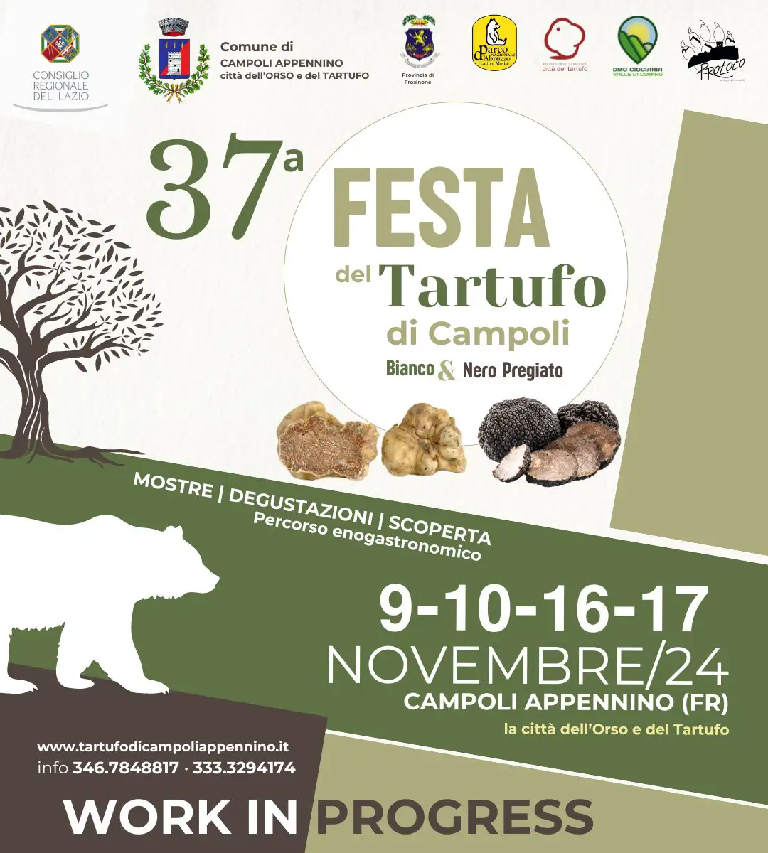 La Festa del Tartufo Bianco & Nero Pregiato di Campoli Appennino vi aspetta nei weekend del 9-10 e 16-17 novembre 2024, a Campoli Appennino