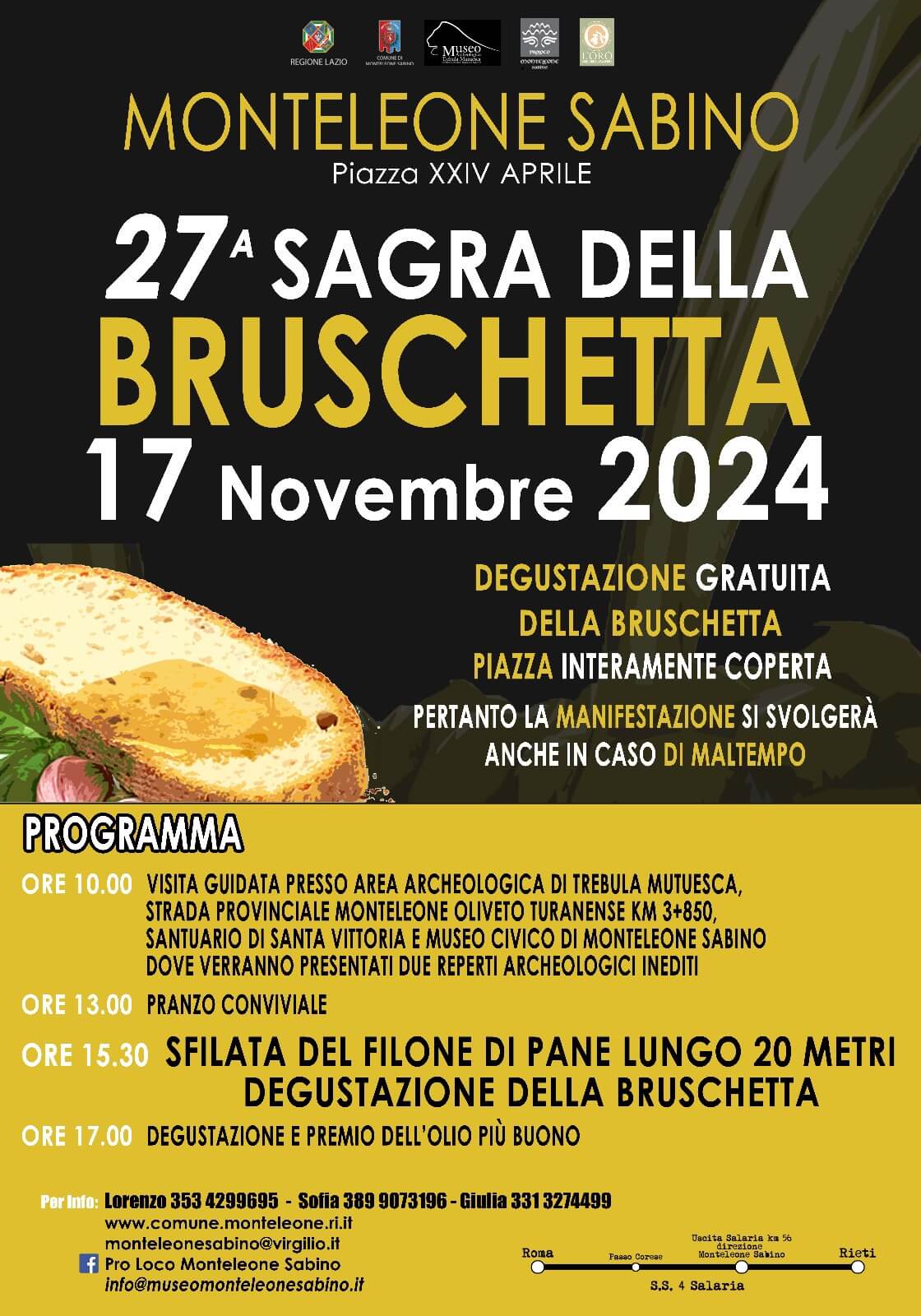 27^ Sagra della Bruschetta 2024 a Monteleone Sabino