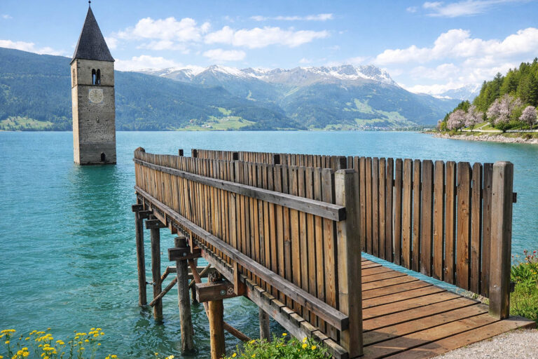 Il campanile di Resia a Curon Venosta